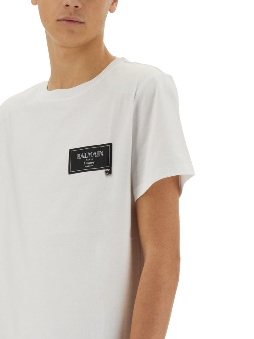 Balmain Crew-Neck T-Shirt With Logo Patch