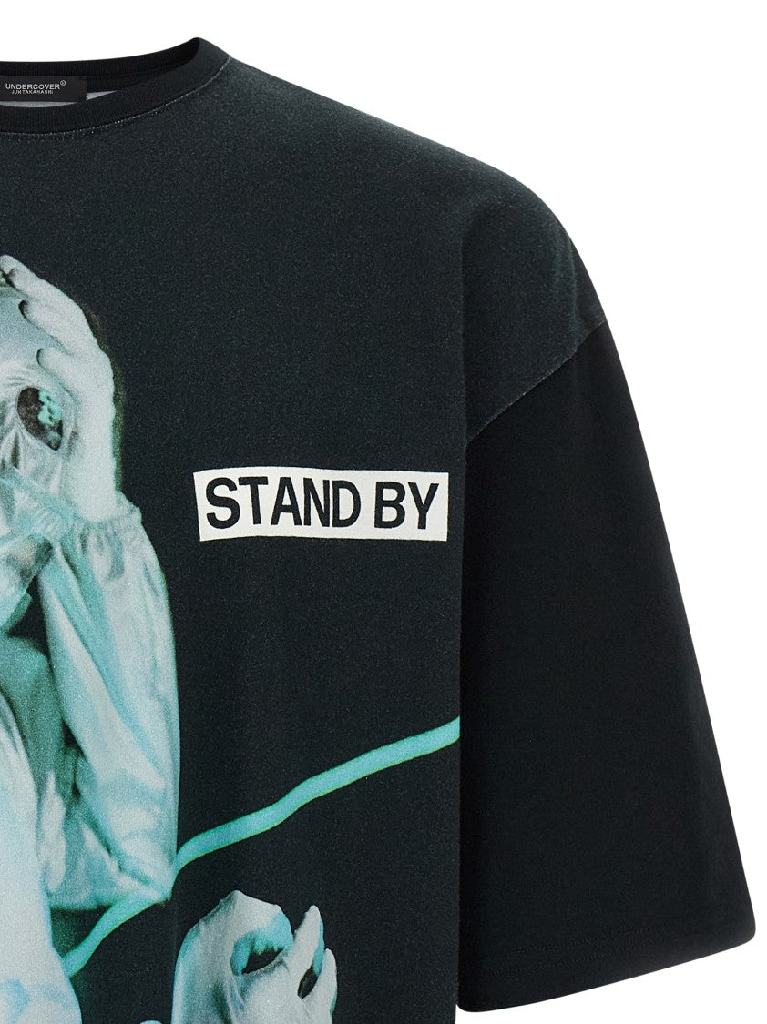 Undercover Graphic Black Cotton Jersey T-Shirt With Oversized Fit