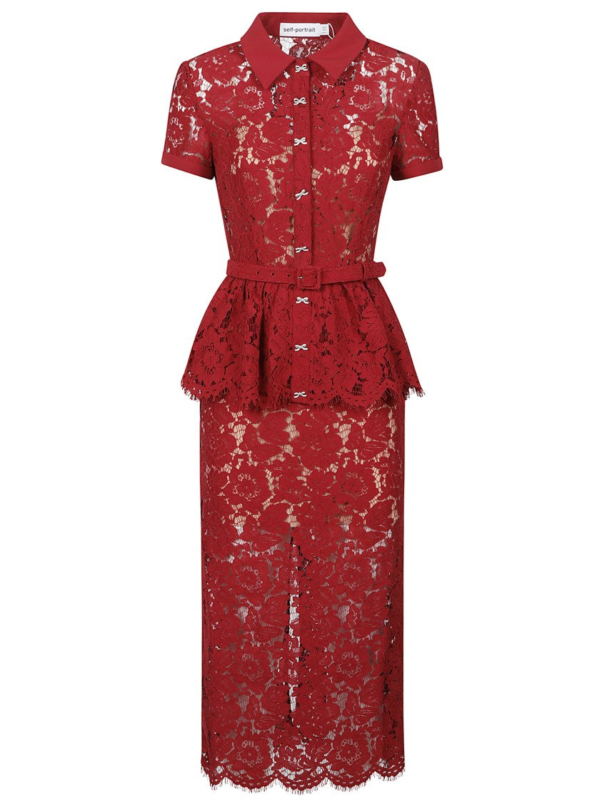 Self-Portrait Peplum Midi Dress