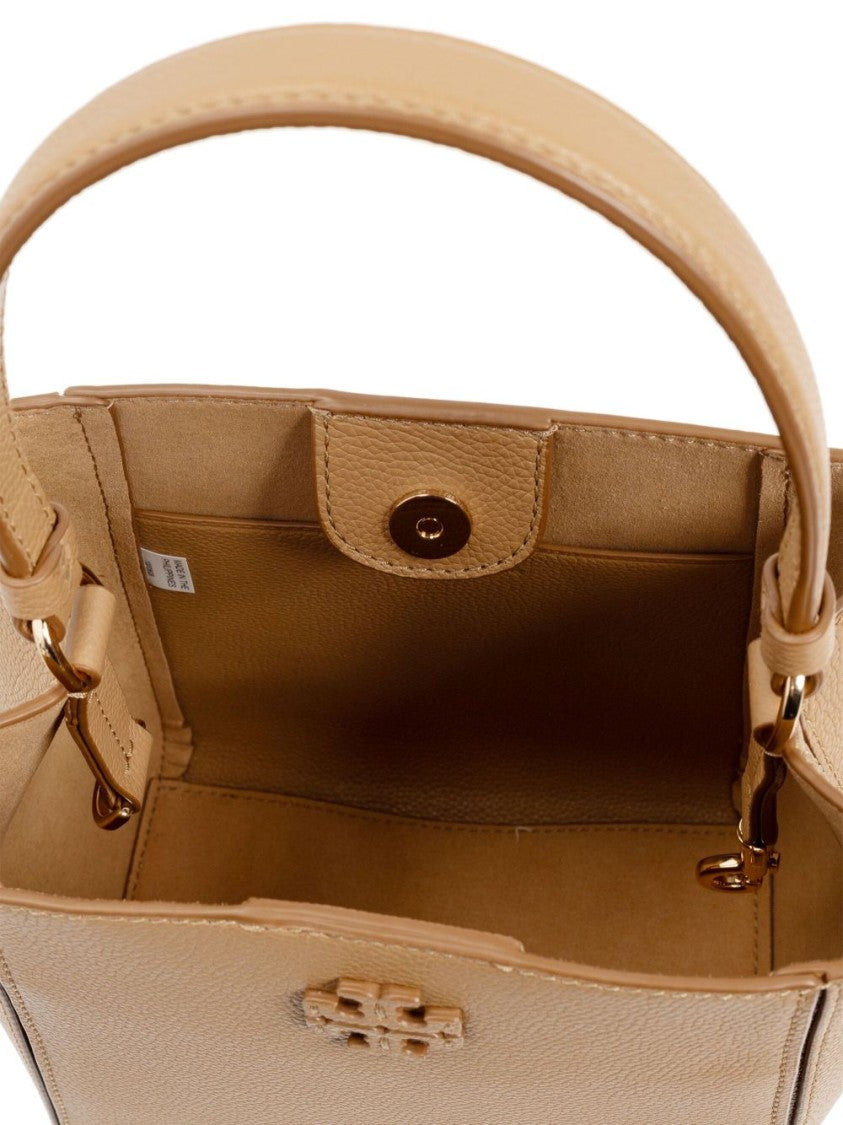 Tory Burch Camel Brown Calf Leather Grained Bag