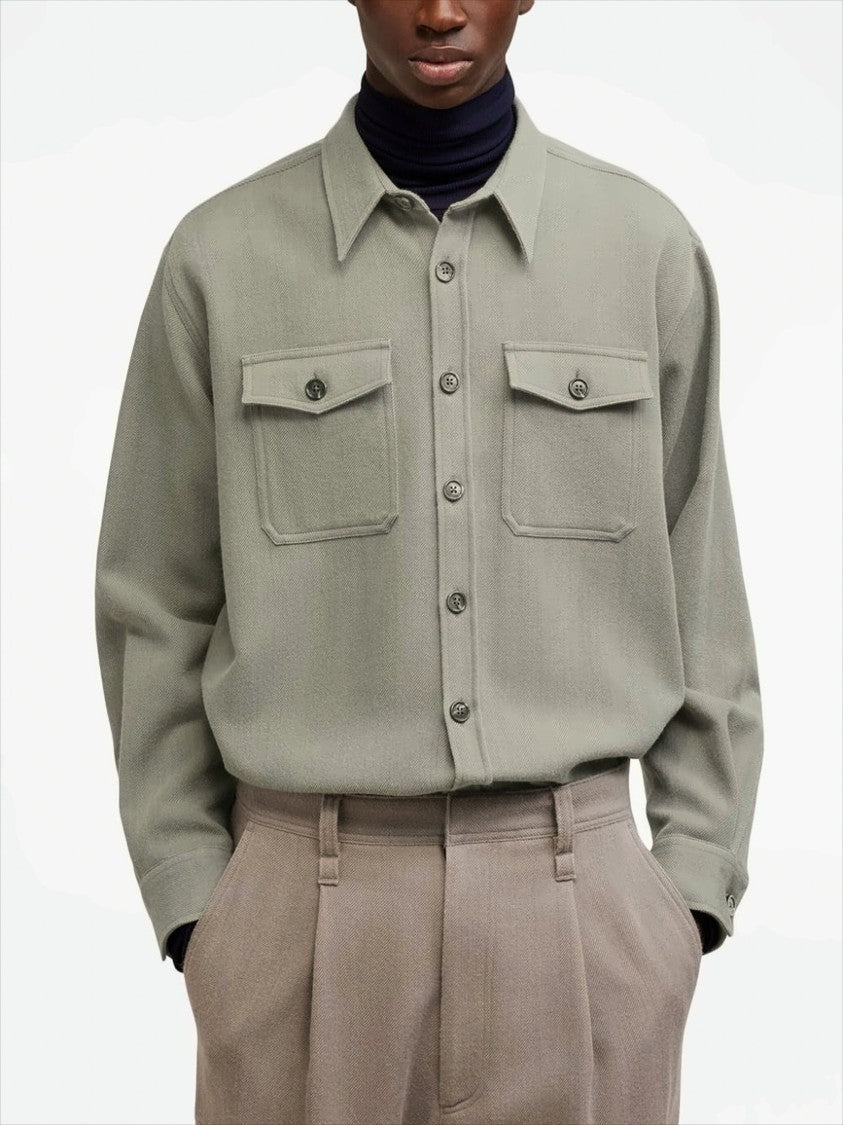 Ami Relaxed Fit Oversized Long Sleeve Shirt