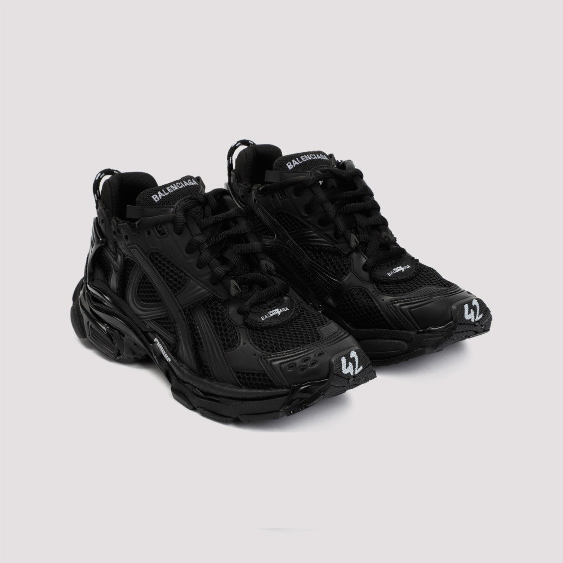 Balenciaga Black Matte Runner Sneakers