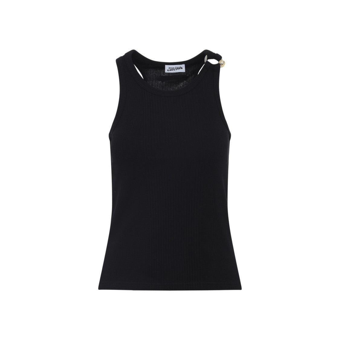 Jean Paul Gaultier Piercing Detail Black Cotton Top