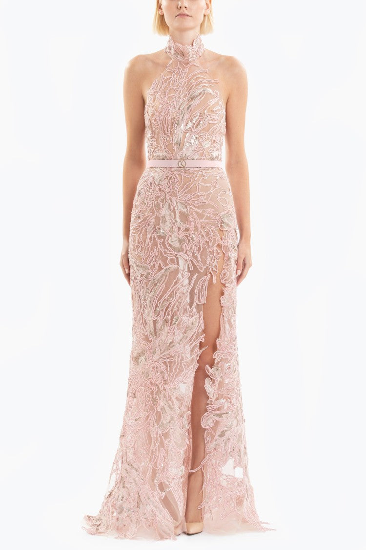 Saiid Kobeisy Embroidered Long Dress