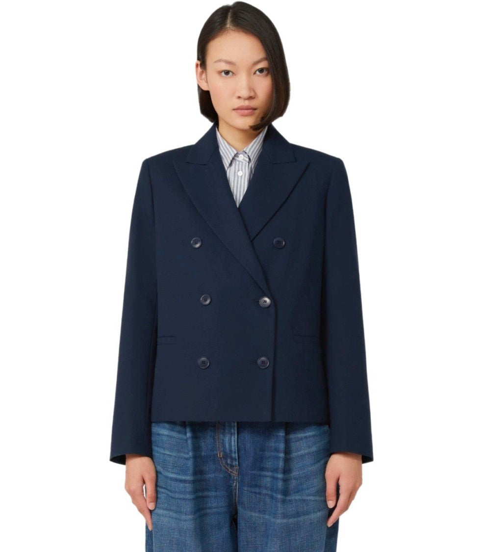 Max Mara Tappeto Blue Double-Breasted Blazer