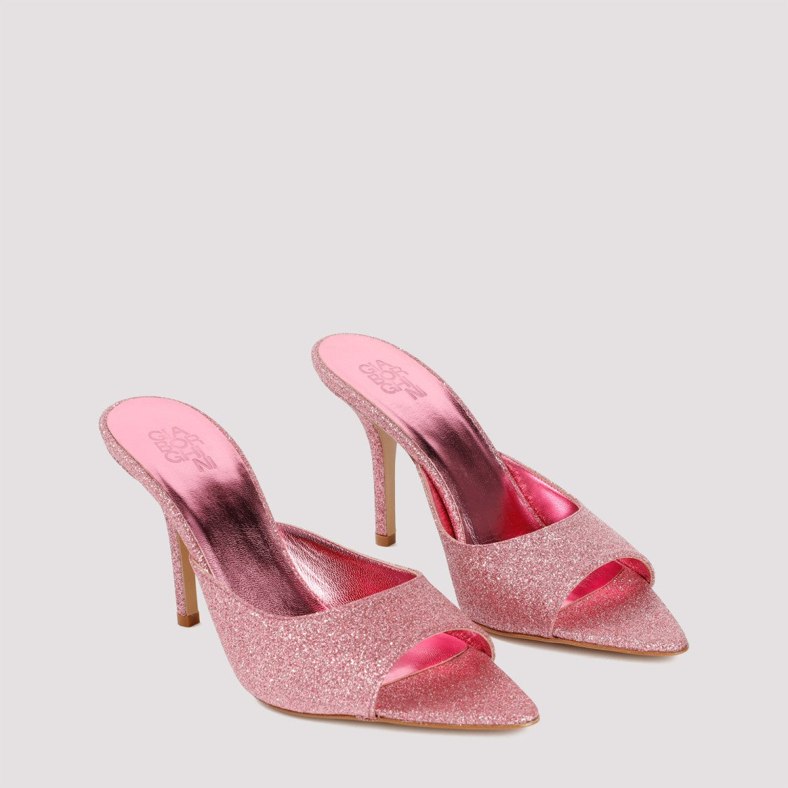 Gia Borghini Pernille Dark Pink Glitter Perni Mules