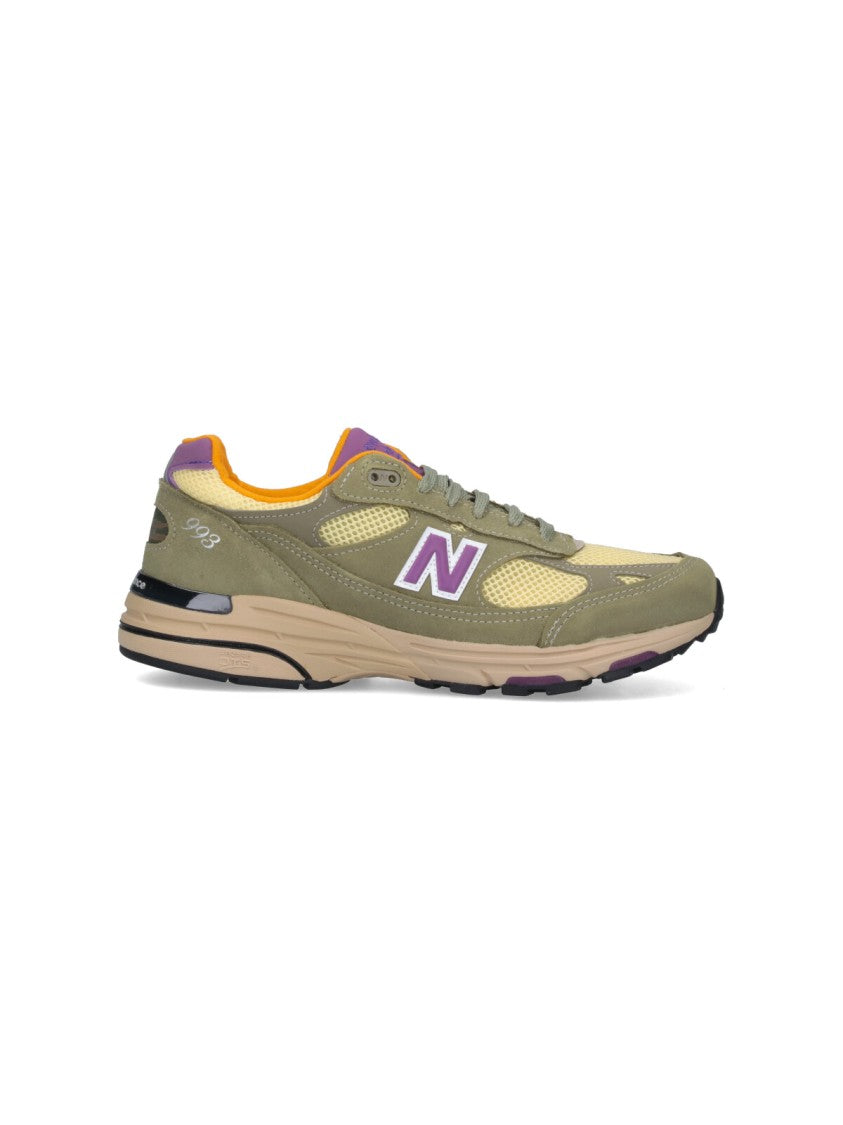 New Balance Suede Sneakers With Breathable Mesh And Accented Logos