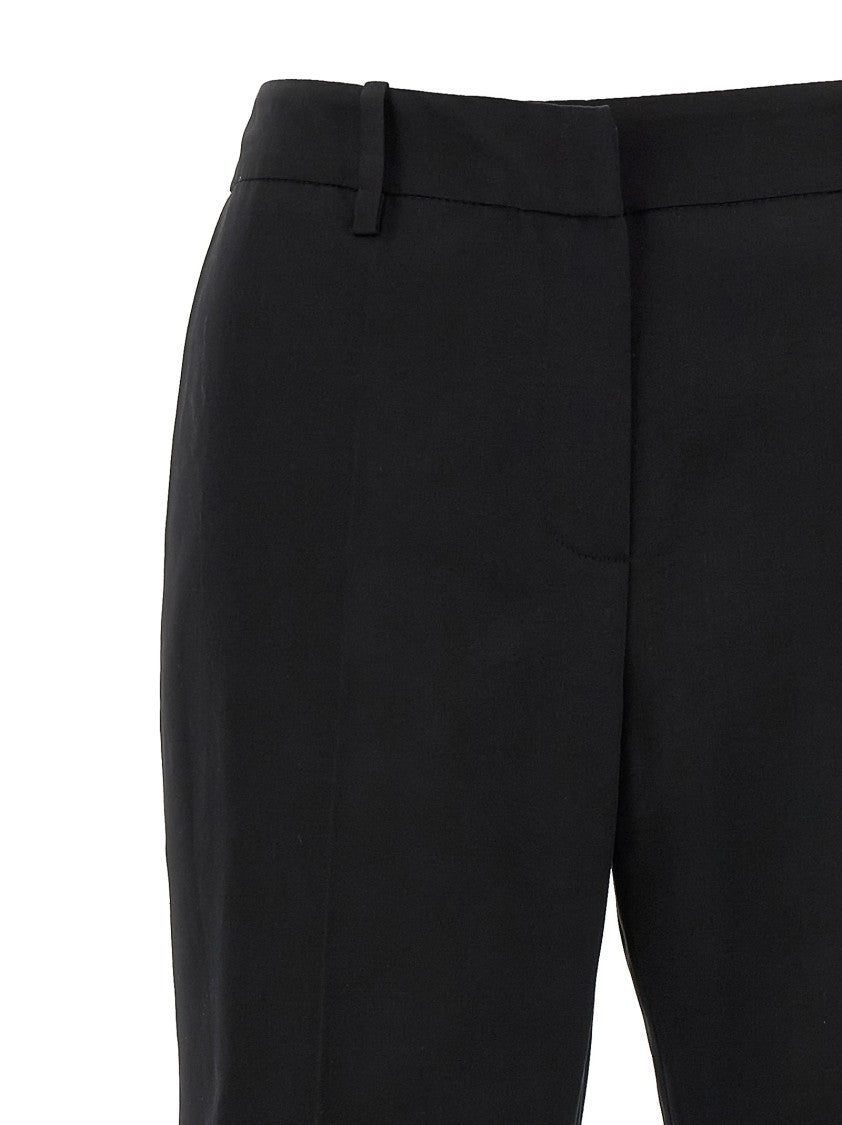 Magda Butrym Slightly Shiny Straight-Leg Pants With Pleat Detail