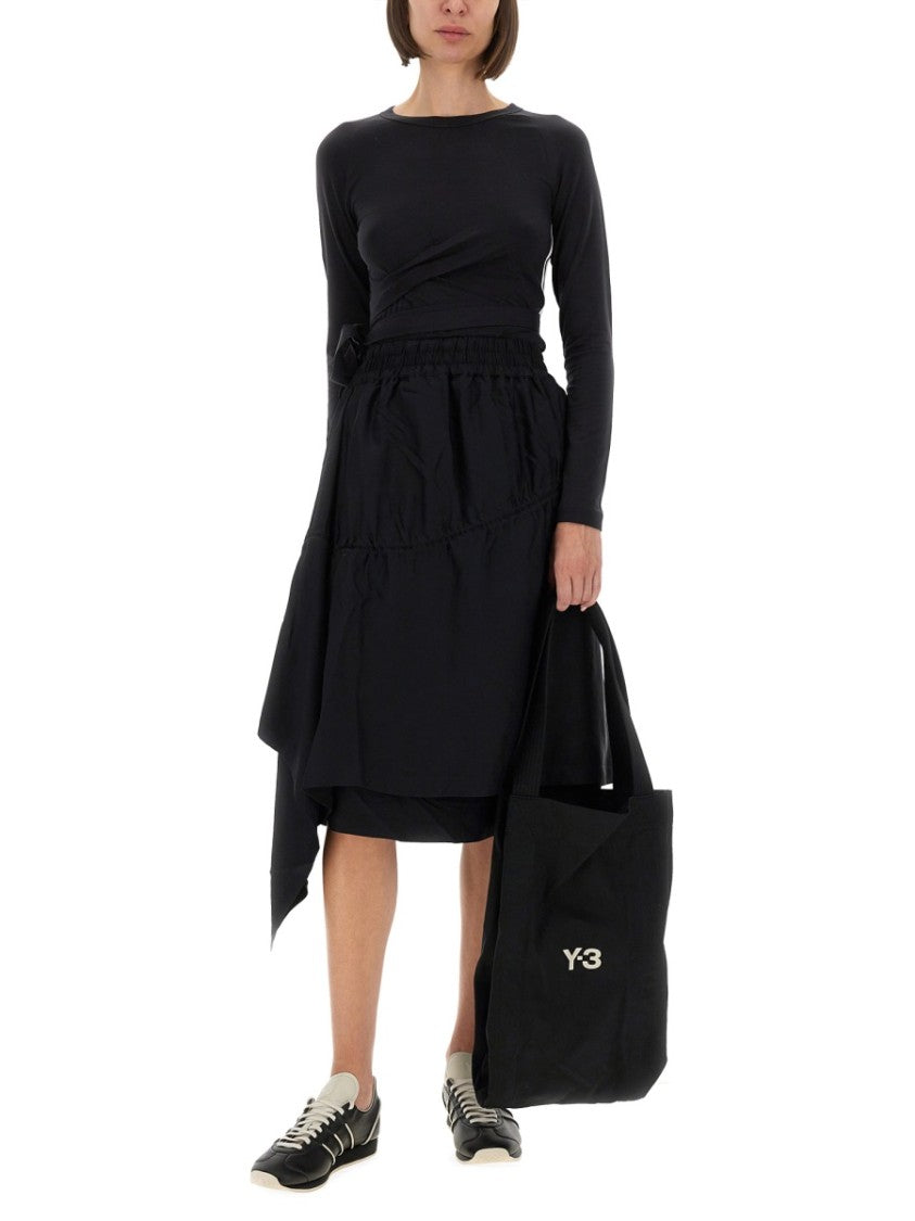 Y-3 Asymmetrical Skirt With Flowing Design
