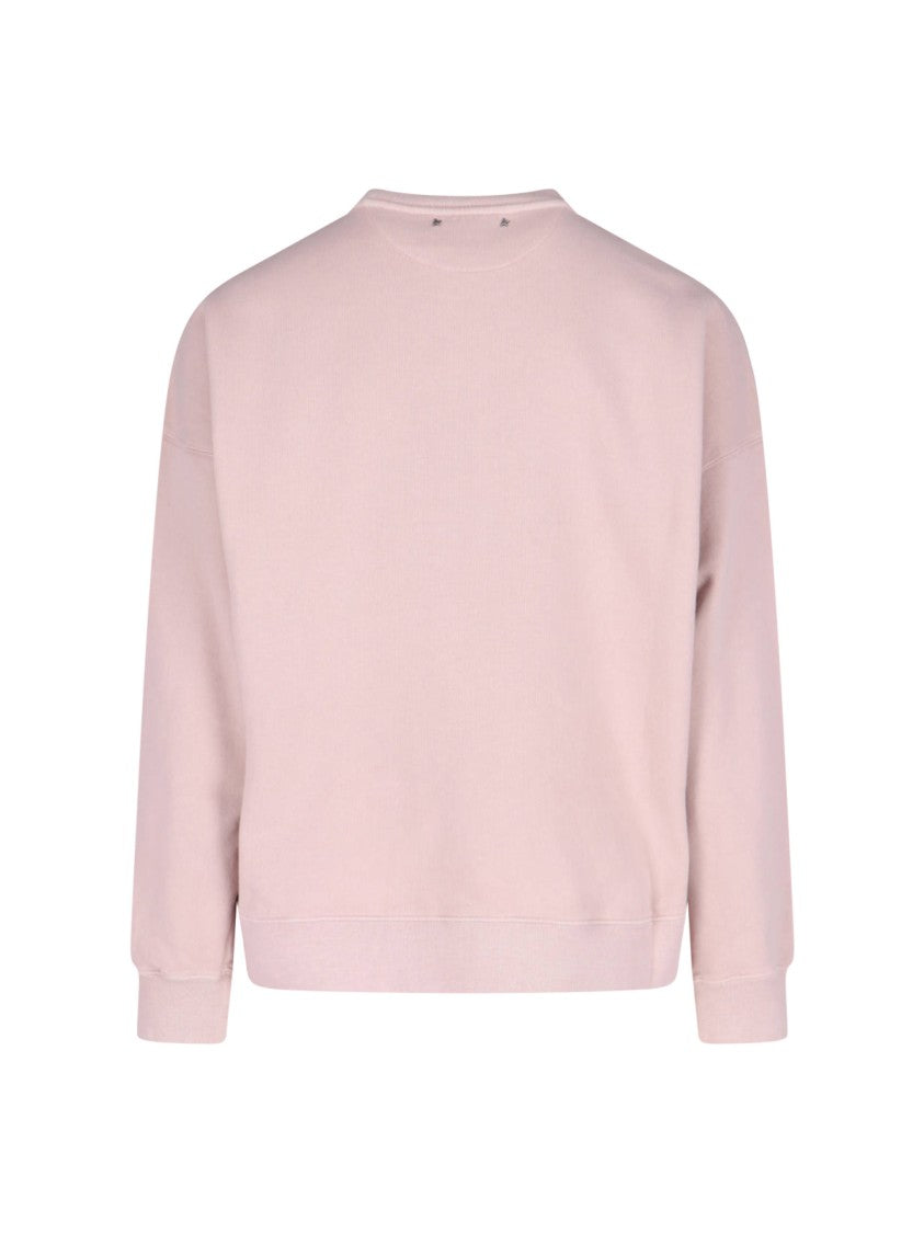 Golden Goose Logo Crewneck Sweatshirt – Pink