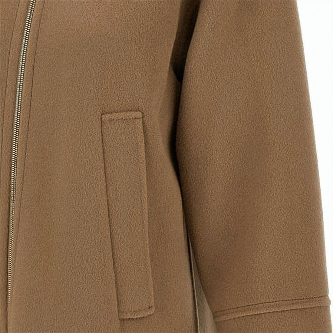 Max Mara Boxy Wool Jacket With Front Zipper And Hood