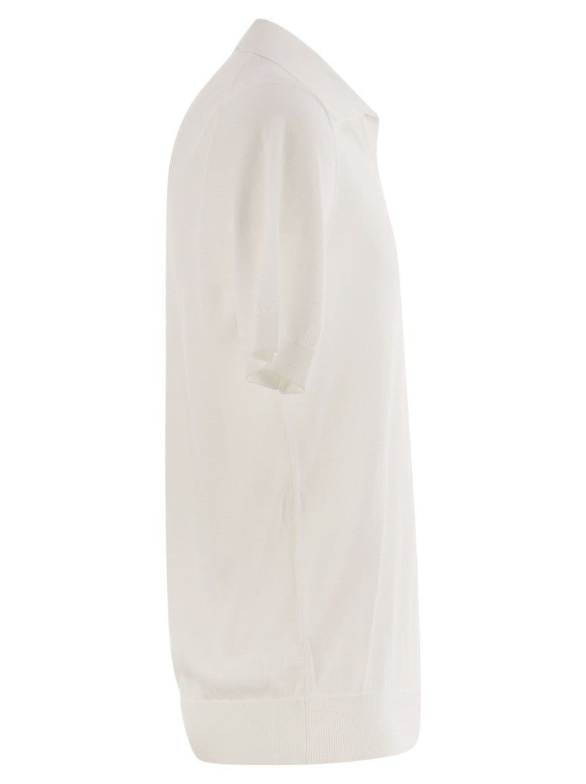 Peserico Polo Shirt In Pure Cotton Yarn