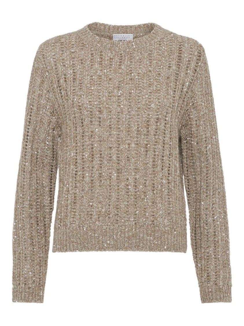Brunello Cucinelli Textured Ribbed Sweater With Shimmering Threads