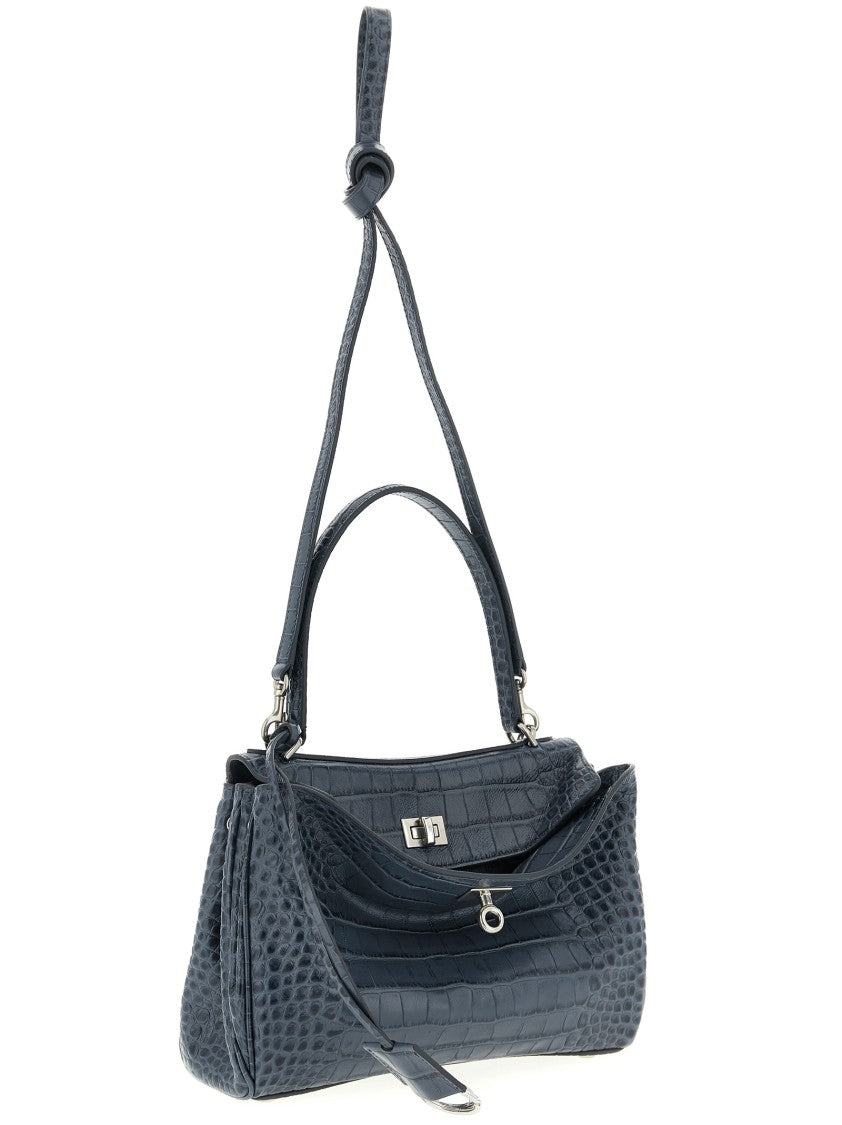 Balenciaga Small Handbag With Crocodile-Processed Calf Leather