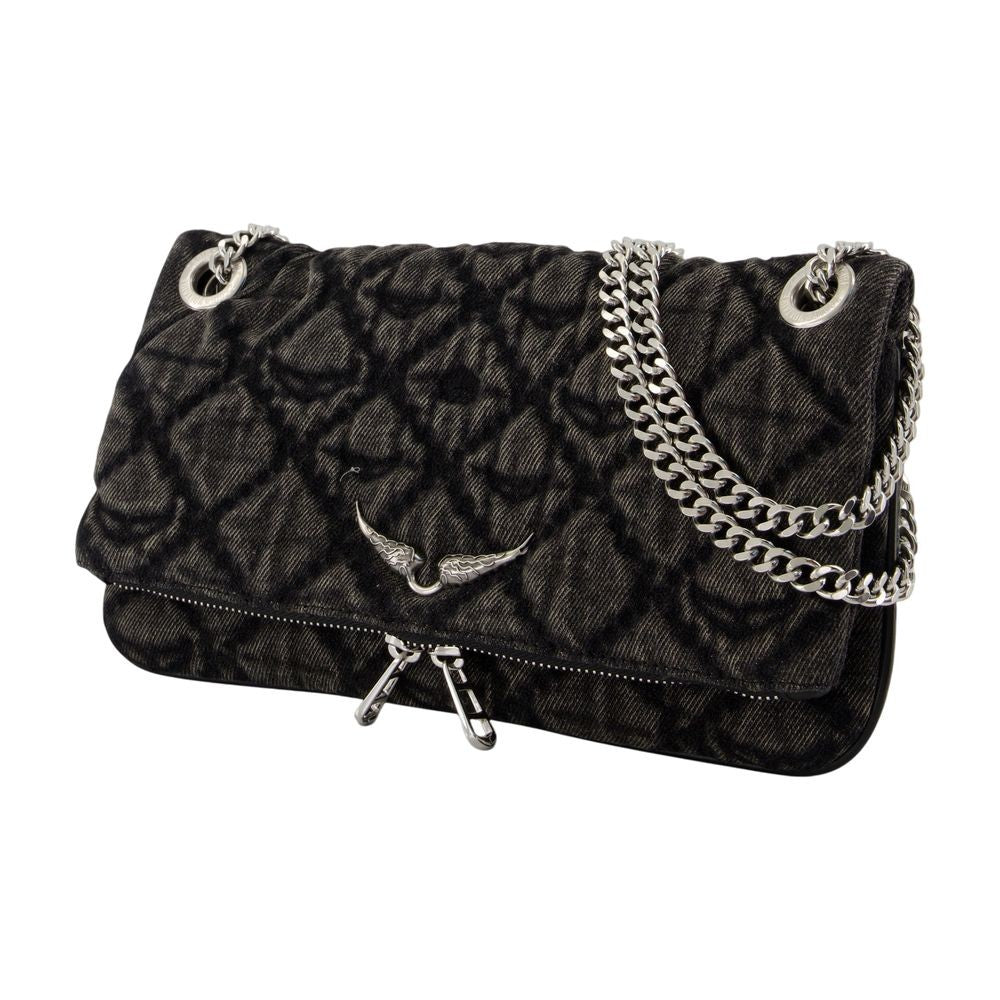 Zadig & Voltaire Wallet On Chain Rock Ii - Cotton - Dark Grey