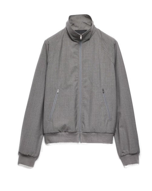 Prada Tailored Grey Coat With High Collar