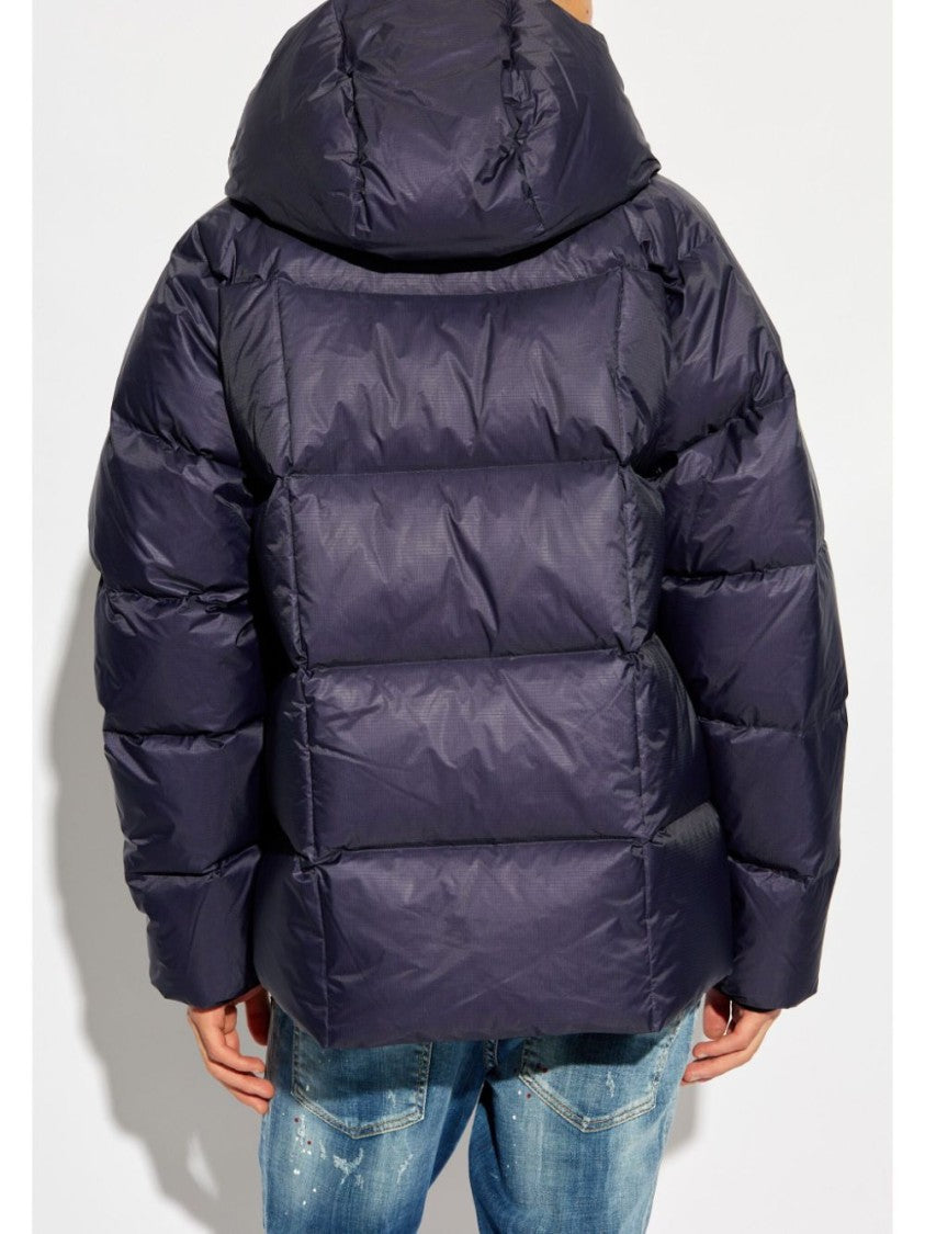 Dsquared2 Navy Blue Stretch-Cotton Padded Jacket