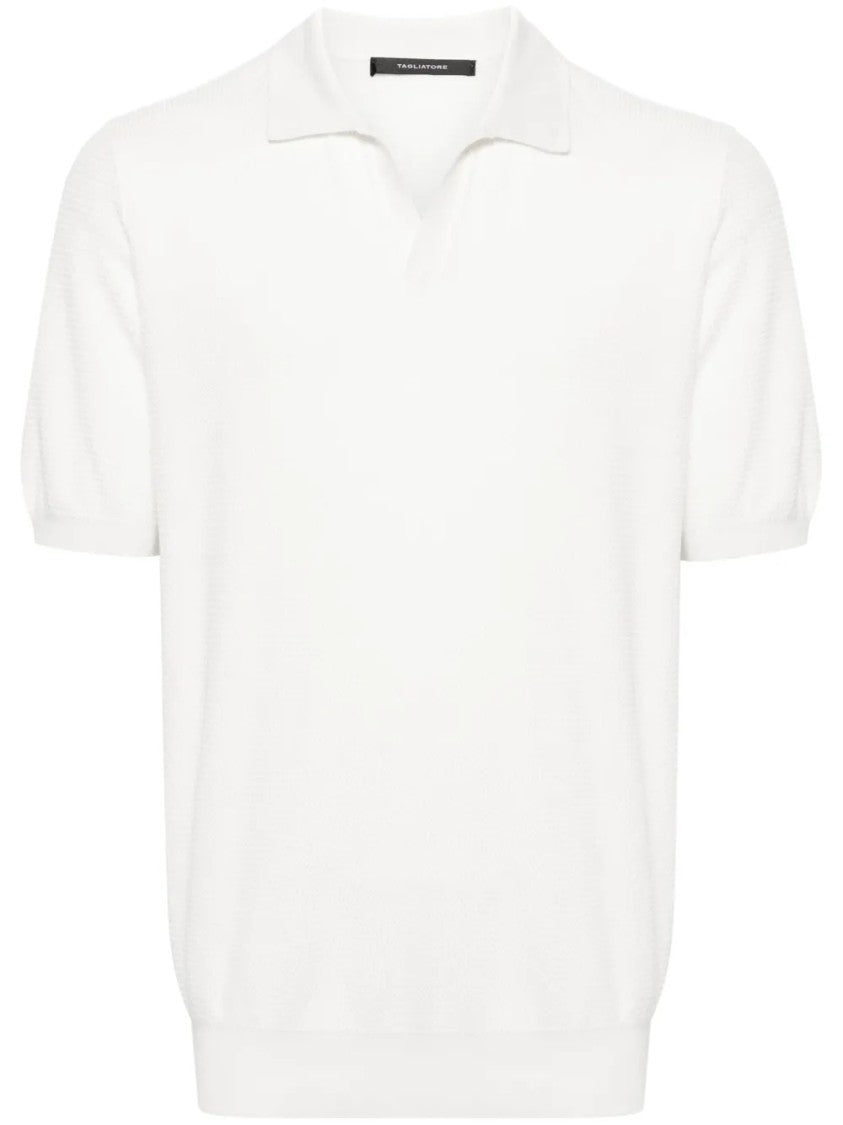 Tagliatore Lightweight Knit T-Shirt With Open Collar
