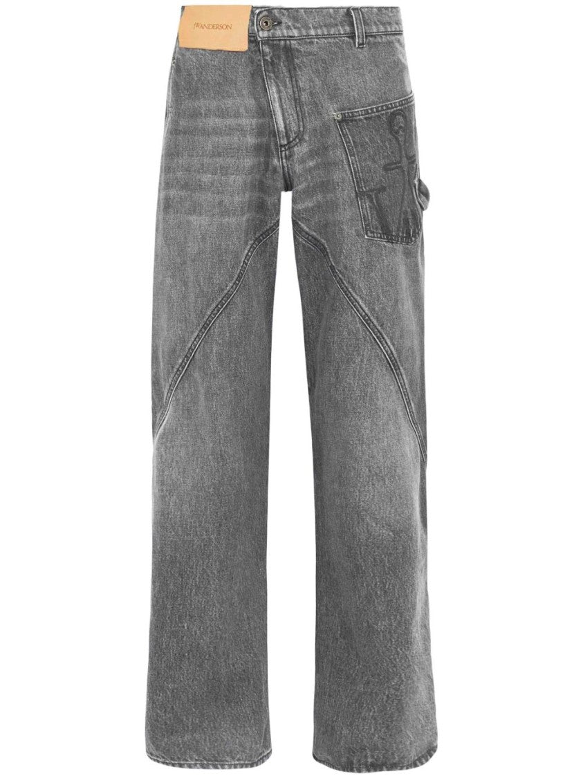 J. W. Anderson High-Rise Straight Leg Jeans With Twisted Seams