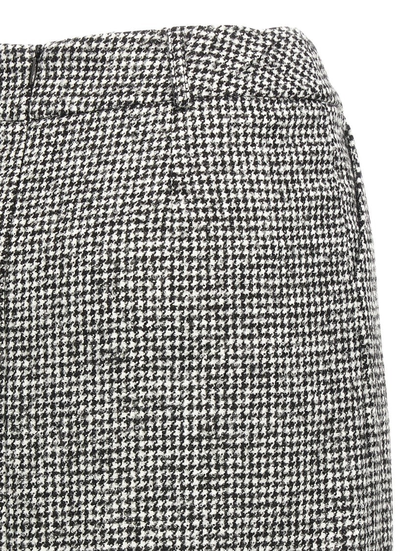 Ermanno Scervino Houndstooth Sheath Longuette Skirt With Back Split