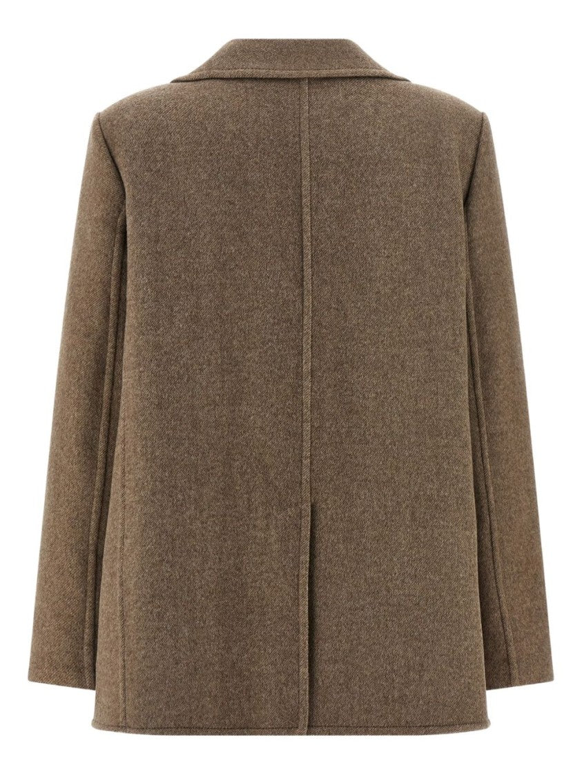 Tory Burch Double-Breasted Jacket With Wide Lapel And Side Pockets