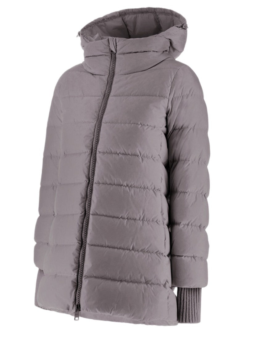 Herno A-Shape Chamonix Down Jacket With Detachable Hood And Ribbed Cuffs
