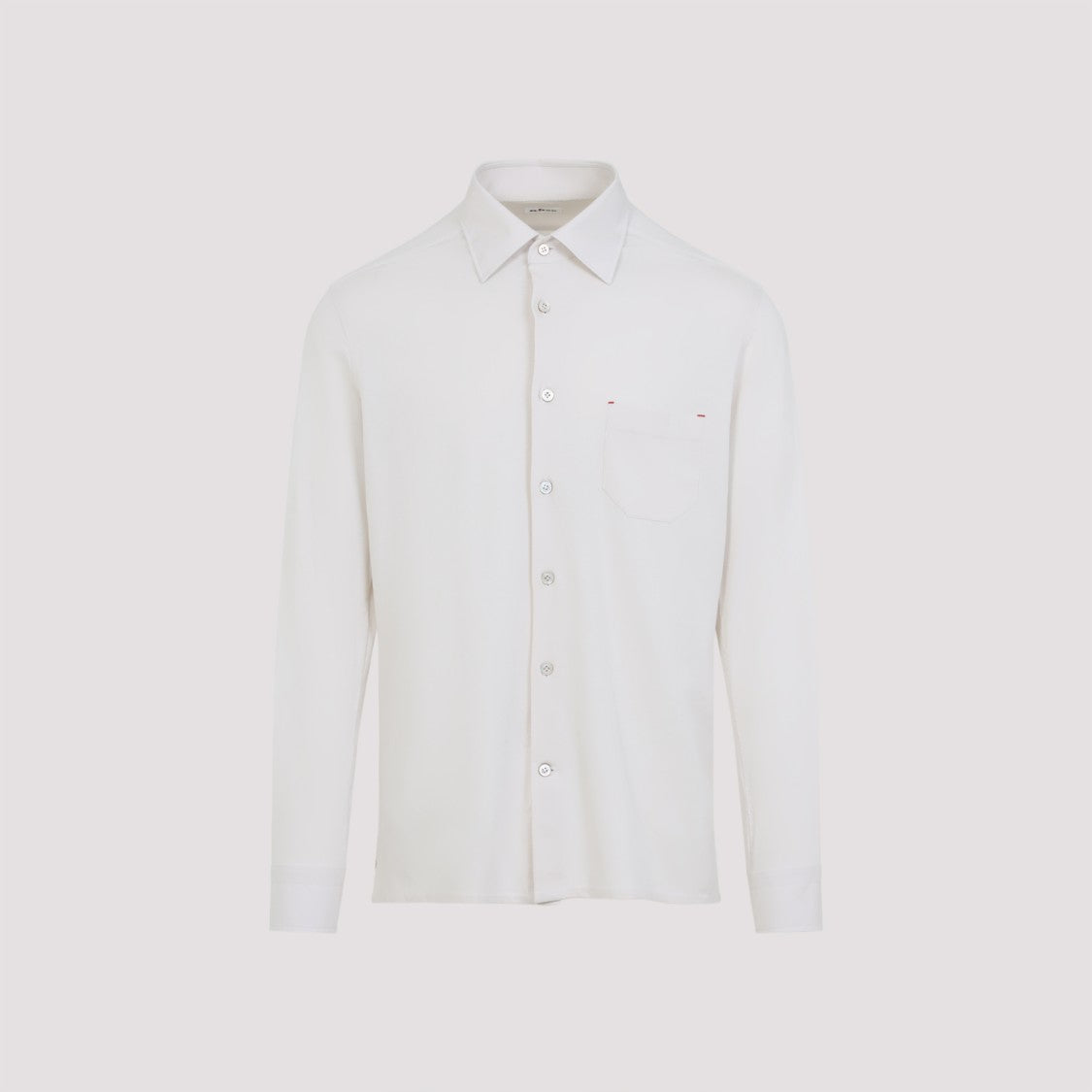 Kiton Button-Down White Cotton Shirt With Tailored Fit