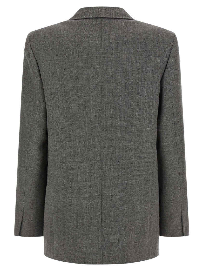 Jil Sander Double-Breasted Textured Wool Blazer With Flap Pockets