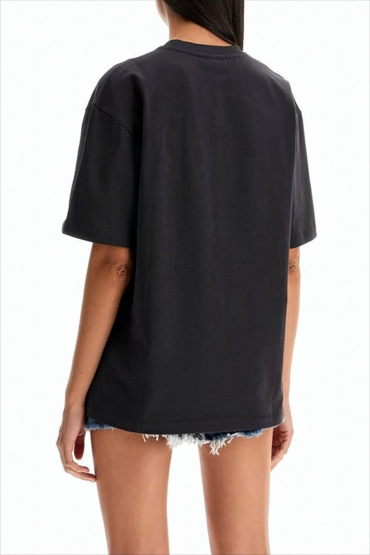 Ganni Relaxed Fit Short-Sleeve T-Shirt With Embroidered Logo