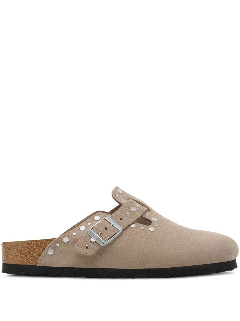 Birkenstock Beige Slip-On Sandals With Adjustable Buckle