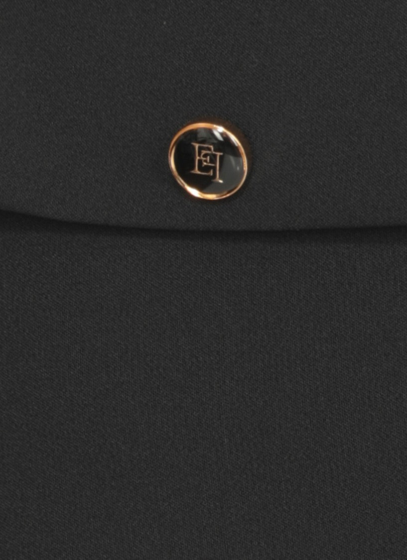 Elisabetta Franchi Cropped Crepe Pants With Flap Pockets