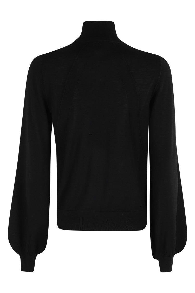 Semi Couture Ulysse High-Collar Black Wool Top