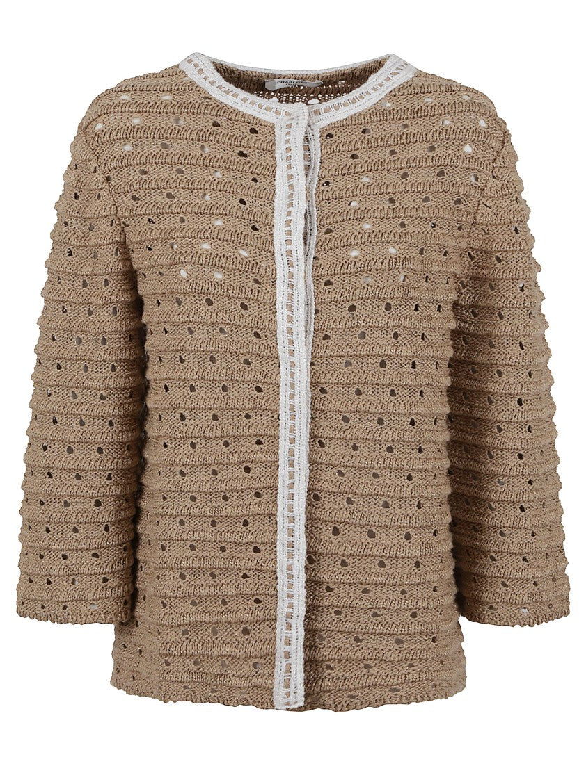 Charlott Textured Knit Jacket With Round Neckline