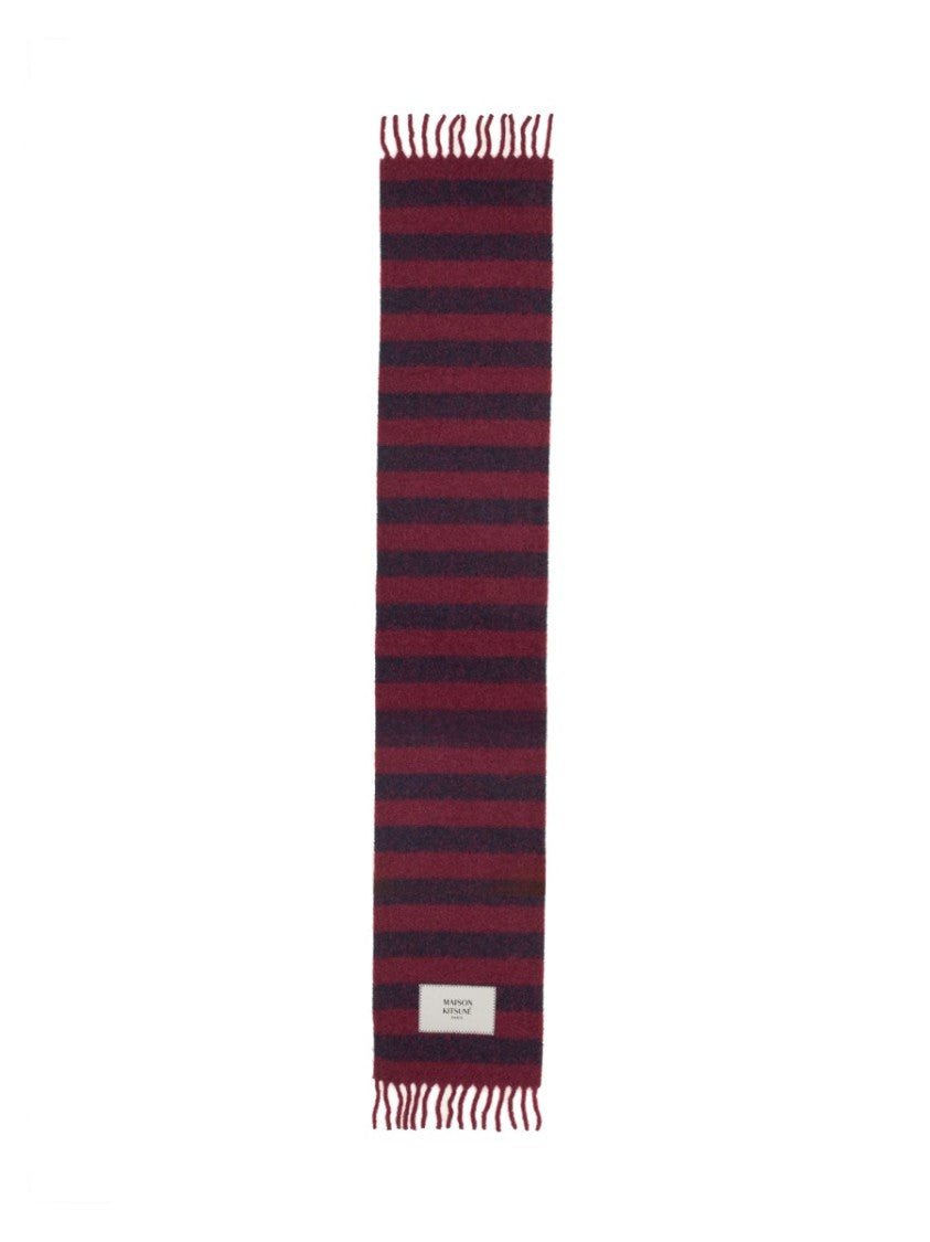Maison Kitsuné Classic Striped Scarf With Logo Tag