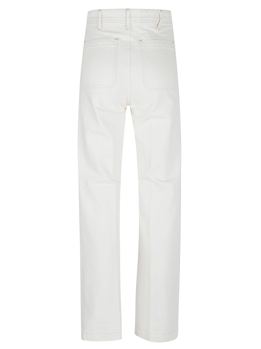 Polo Ralph Lauren High-Waisted Wide-Leg Denim Trousers With Signature Logo Button