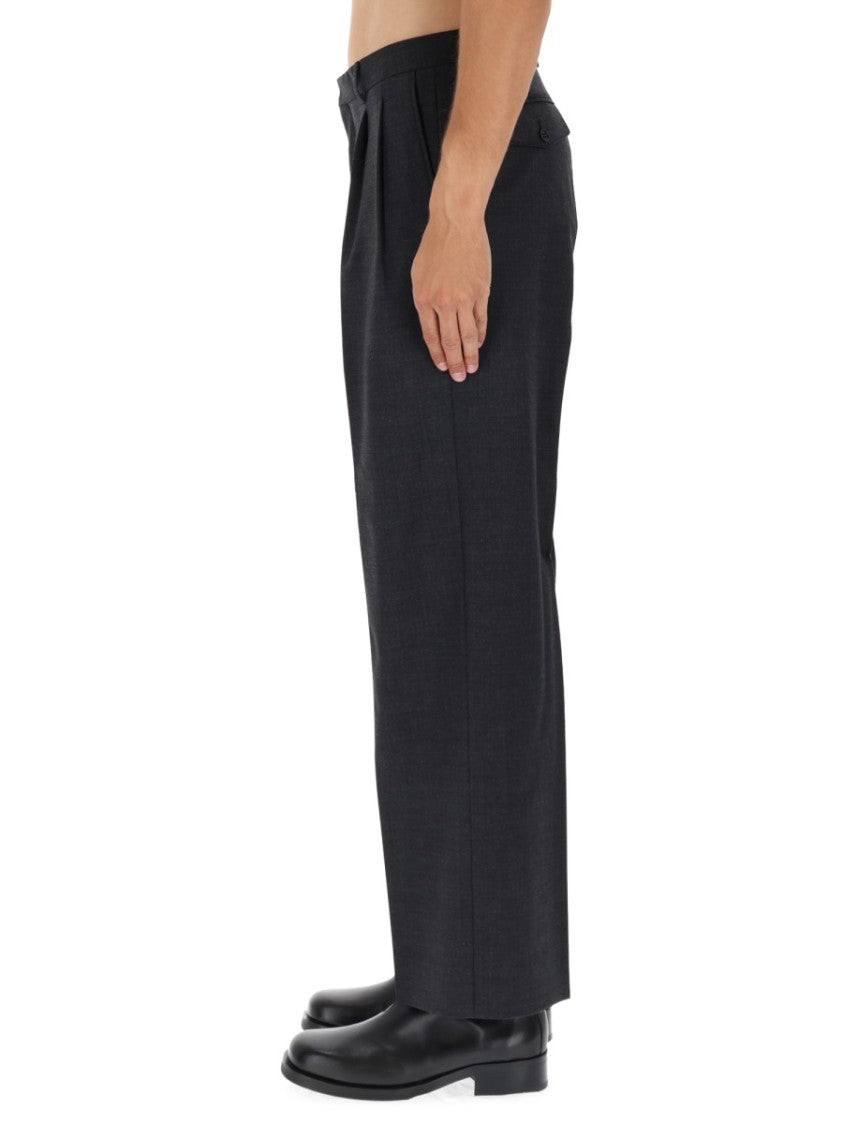 Sunflower Straight-Leg Charcoal Trousers With Classic Waistband And Subtle Texture