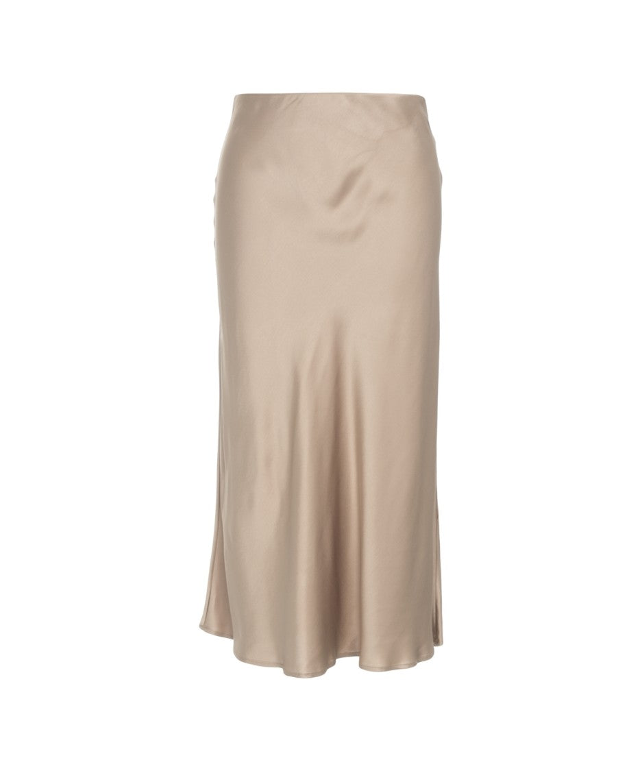 Ottod'ame Fluid Midi Skirt With High Waist And Flared Design