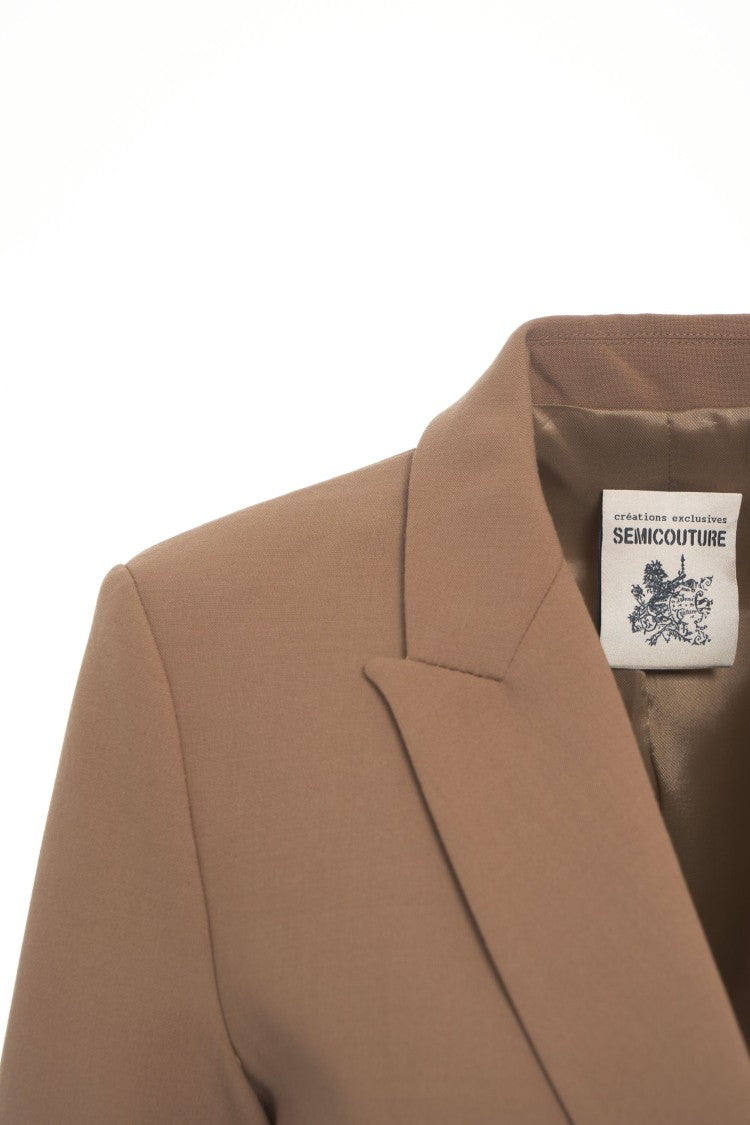 Semi Couture Double-Breasted Blazer With Gold Buttons