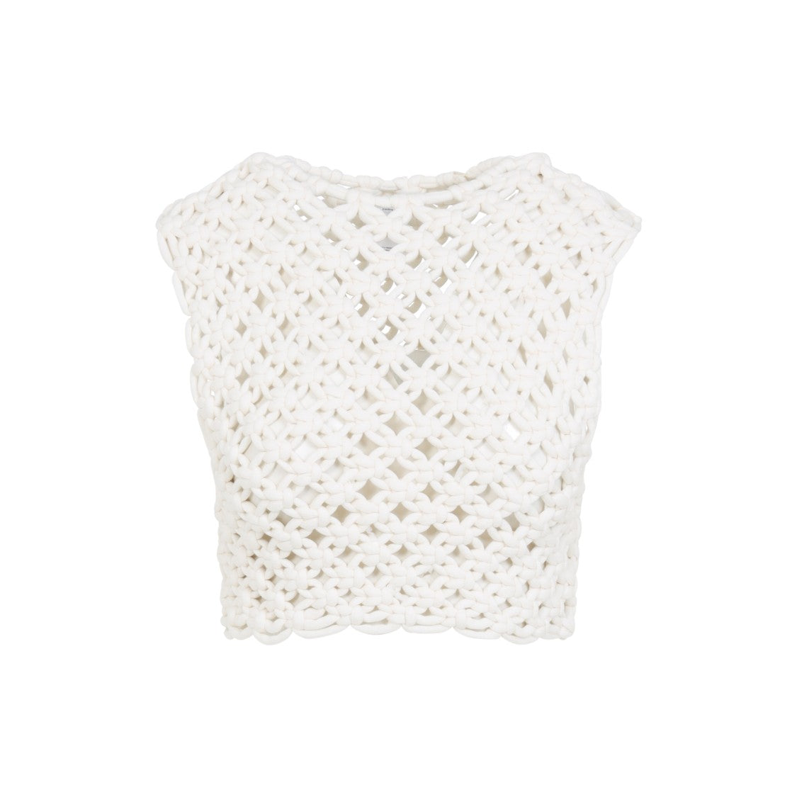 Alaïa Textured White Knit Crop Top