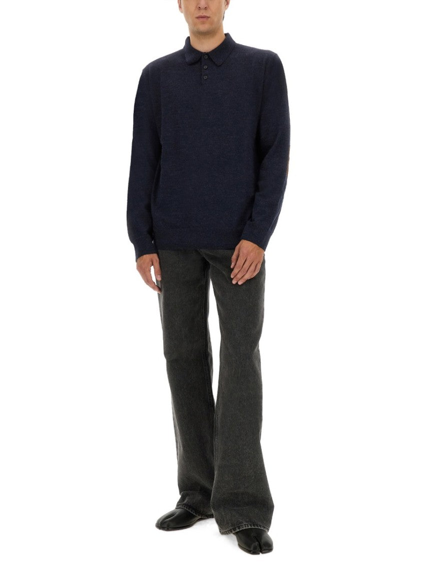 Maison Margiela Buttoned Collar Wool Polo