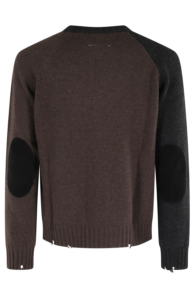 Mm6 By Maison Margiela Crewneck Sweater With Frayed Detail