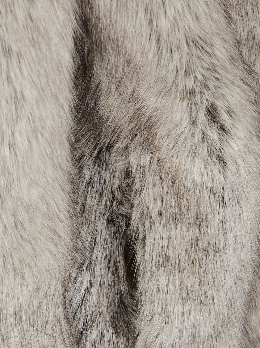 Antonelli Cropped Faux Fur Jacket With Round Neckline And Relaxed Fit