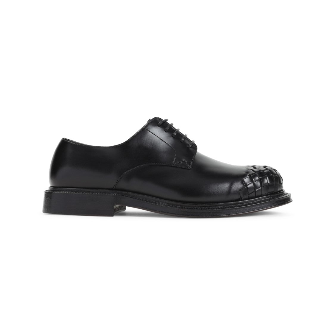 Bottega Veneta Laced Black Leather Shoes