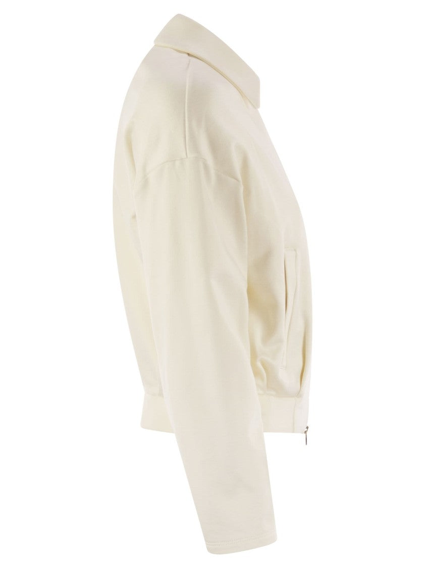 Max Mara Argenta - Cropped Silk And Cotton Sweatshirt
