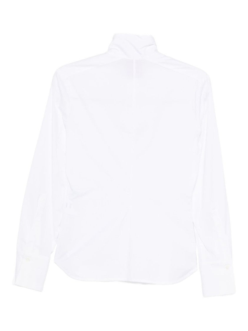 Semi Couture White Cotton Shirt With Button-Down Placket