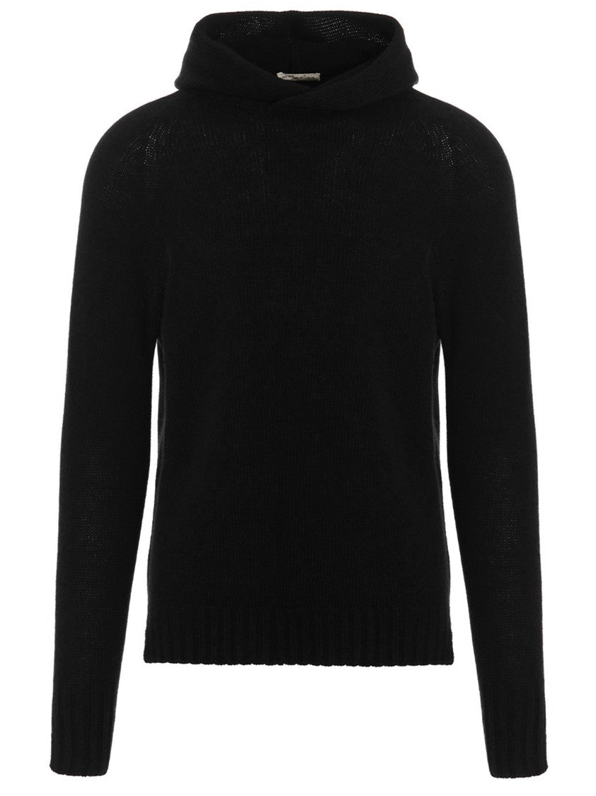 Ma'ry'ya Hooded Sweater With Side Splits And Long Cuffed Sleeves