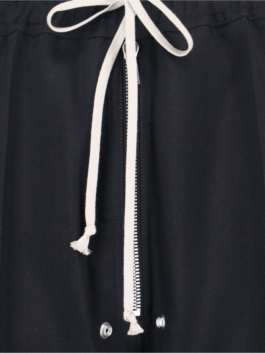 Rick Owens Straight-Leg Trousers With Button Detail – Black