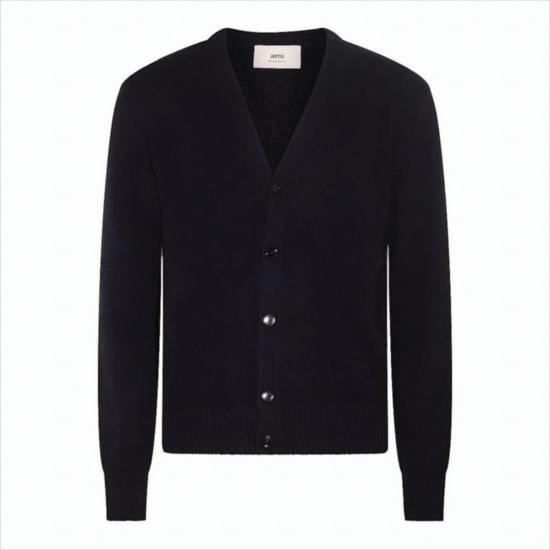 Ami Classic V-Neck Cashmere And Wool Cardigan