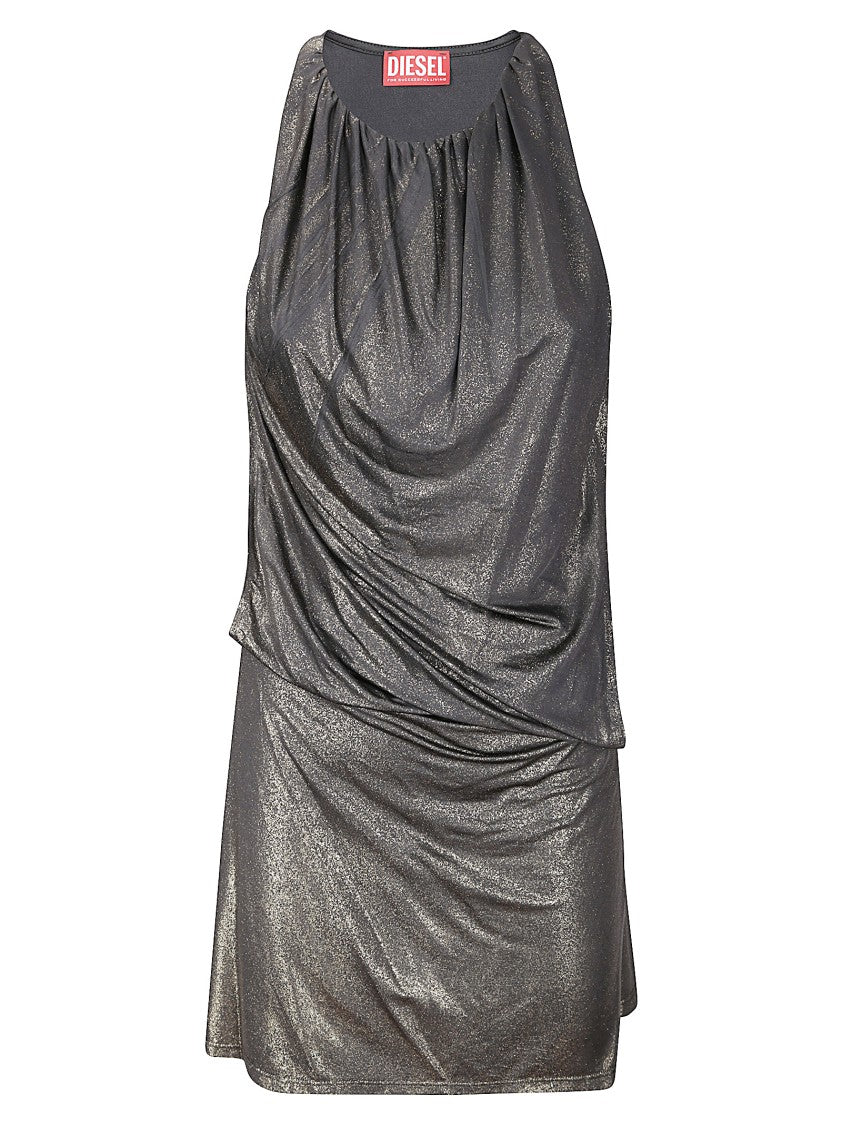 Diesel Graphite Mini Dress With Gold Accents