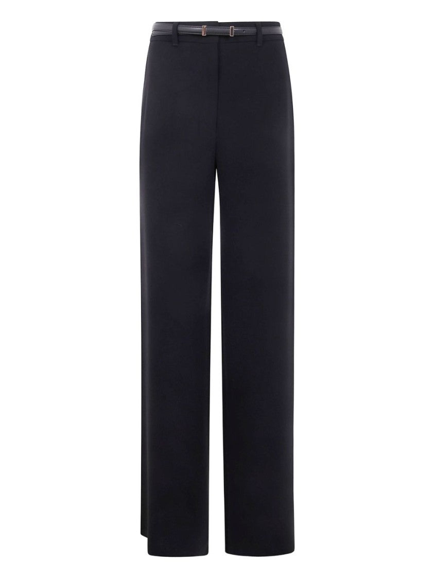 Max Mara Wide-Leg Trousers With Belted Waist And Minimalist Design